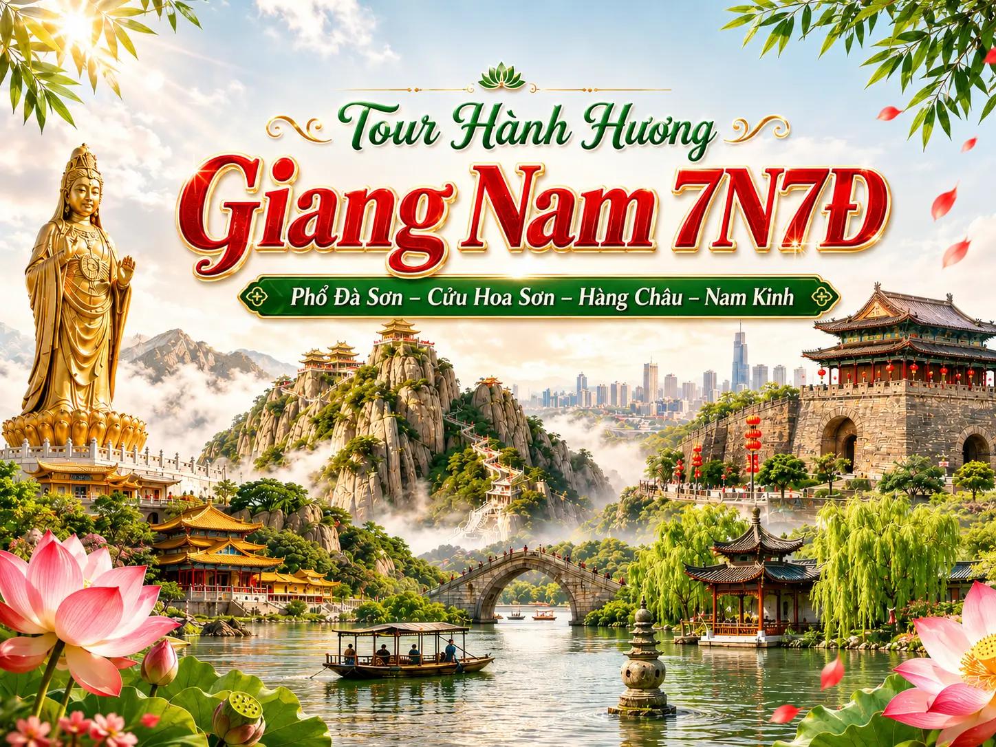Tour Hành Hương Giang Nam 7N7Đ: Phổ Đà Sơn – Cửu Hoa Sơn – Hàng Châu – Nam Kinh